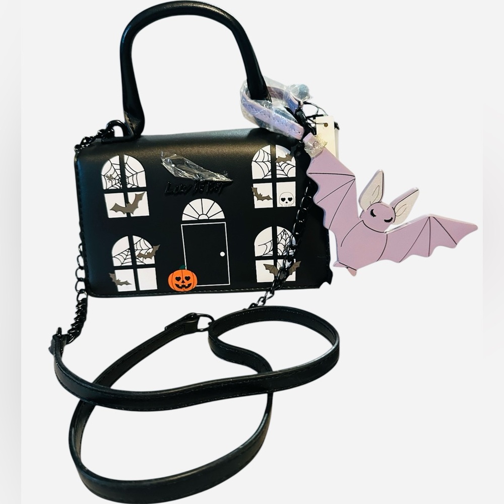 NWT Black Gothic Haunted House Themed Betsy Johnson Purse